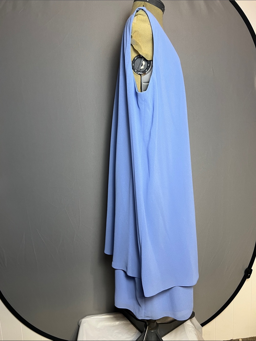 R&M Richards Periwinkle Layered Sleeveless Midi Dress - Picture 4 of 9